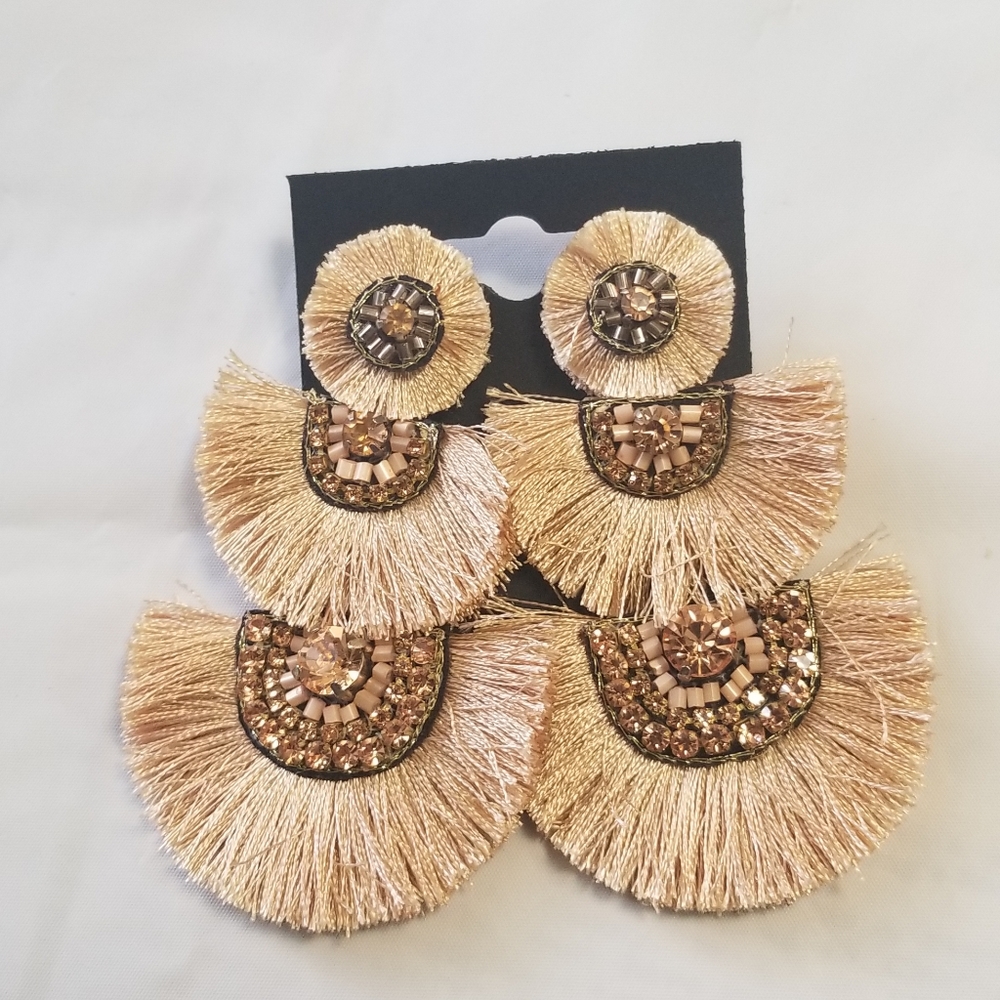 Fashion Bohemian Triple Drop Earrings One Size